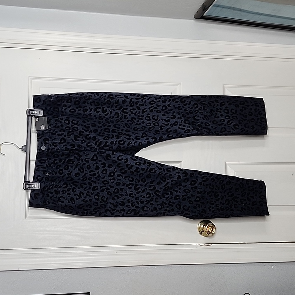 NWT Express velvet leopard print skinny high rise jeans 12s